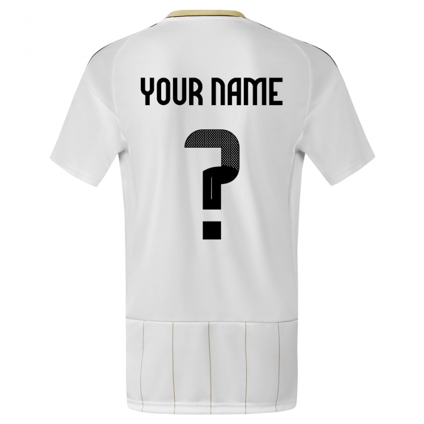 Kinderen Costa Rica Uw Naam #0 Wit Uitshirt Uittenue 24-26 T-Shirt België
