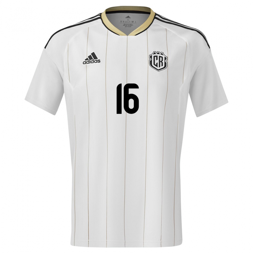 Enfant Maillot Costa Rica Aaron Suarez #16 Blanc Tenues Extérieur 24-26 T-Shirt Belgique