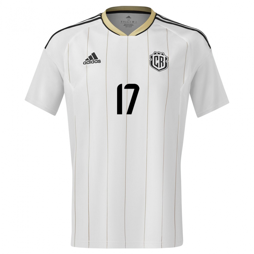 Enfant Maillot Costa Rica Michelle Montero #17 Blanc Tenues Extérieur 24-26 T-Shirt Belgique