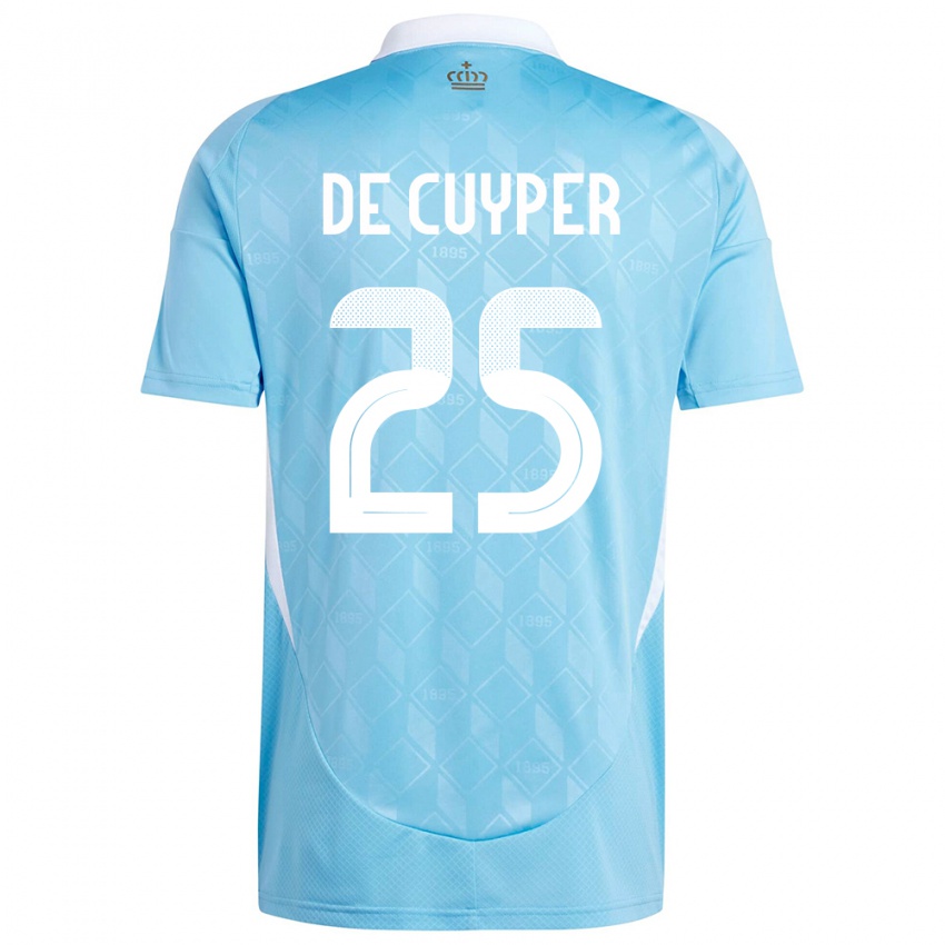 Kinder Belgien Maxim De Cuyper #25 Blau Auswärtstrikot Trikot 24-26 T-Shirt Belgien
