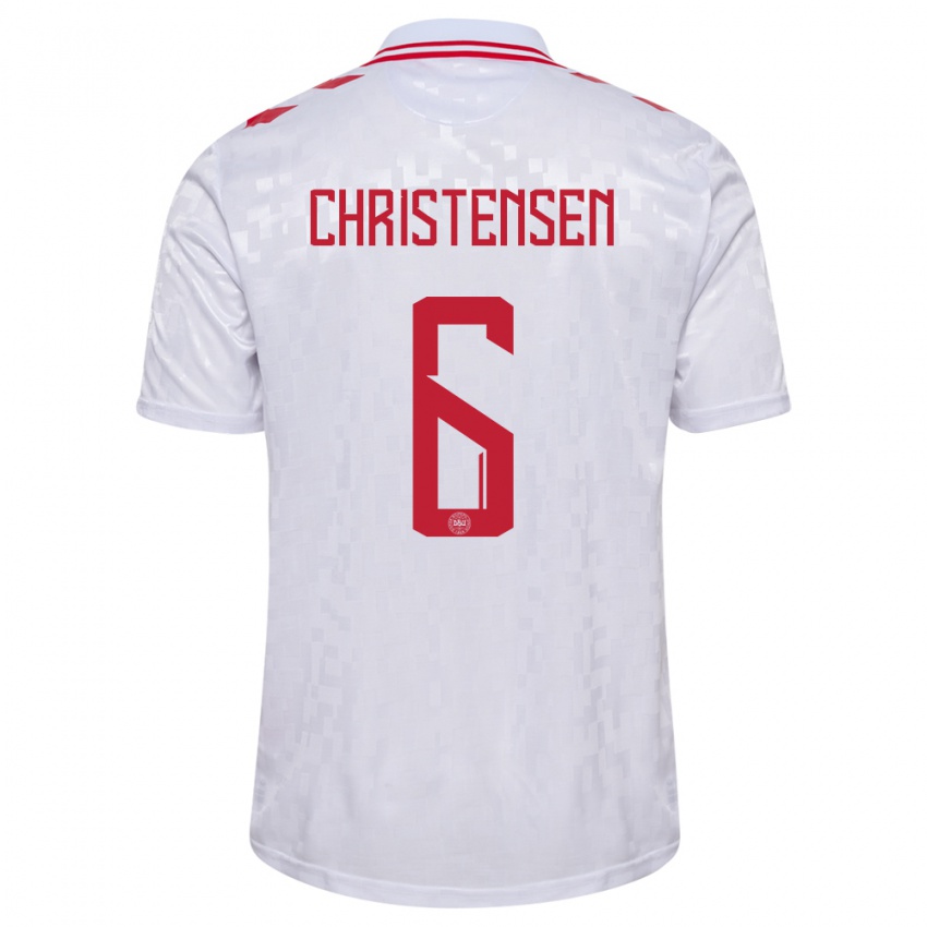 Enfant Maillot Danemark Andreas Christensen #6 Blanc Tenues Extérieur 24-26 T-Shirt Belgique