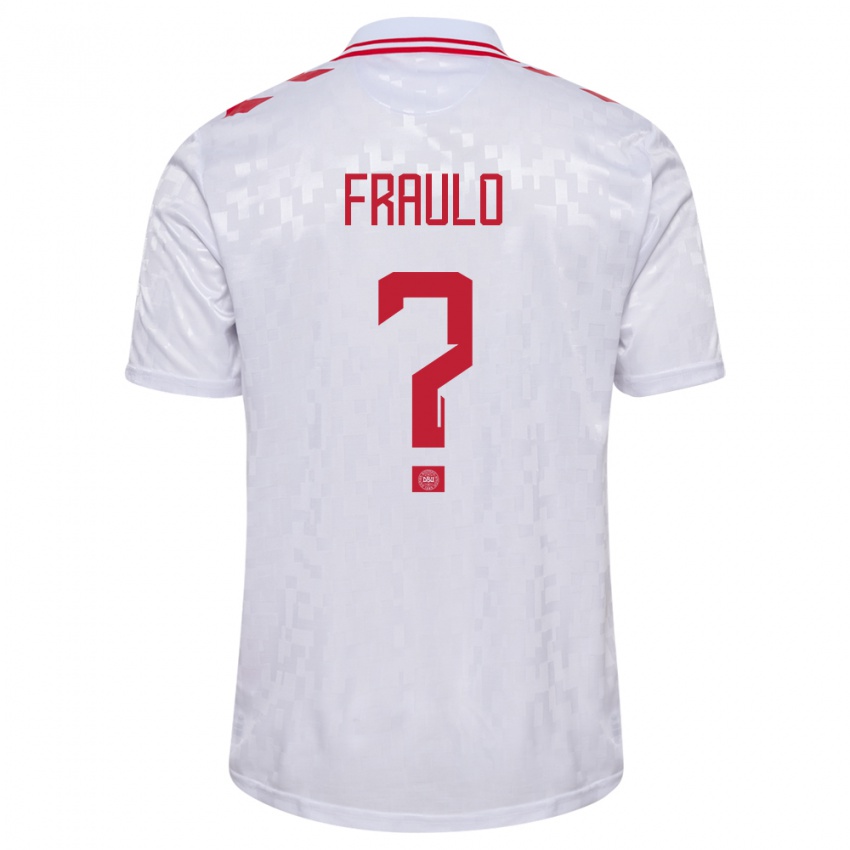 Enfant Maillot Danemark Gustav Fraulo #0 Blanc Tenues Extérieur 24-26 T-Shirt Belgique