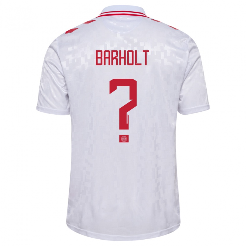 Kinder Dänemark Noah Barholt #0 Weiß Auswärtstrikot Trikot 24-26 T-Shirt Belgien