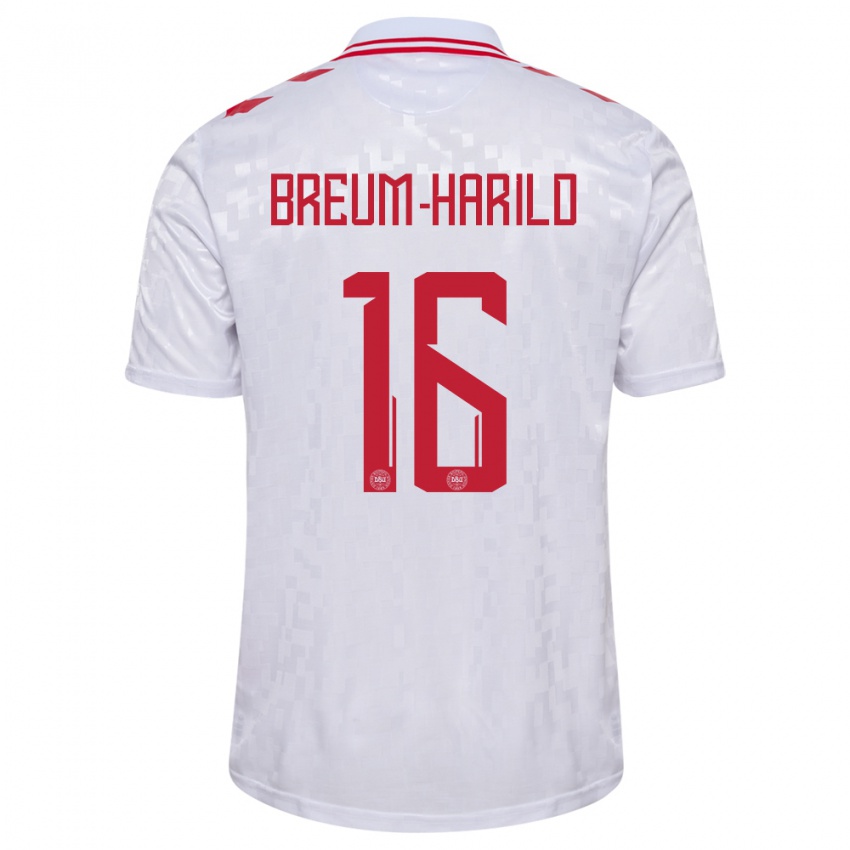 Enfant Maillot Danemark Tobias Breum-Harild #16 Blanc Tenues Extérieur 24-26 T-Shirt Belgique