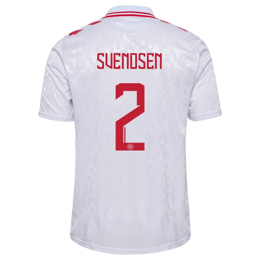 Kinderen Denemarken Oliver Svendsen #2 Wit Uitshirt Uittenue 24-26 T-Shirt België