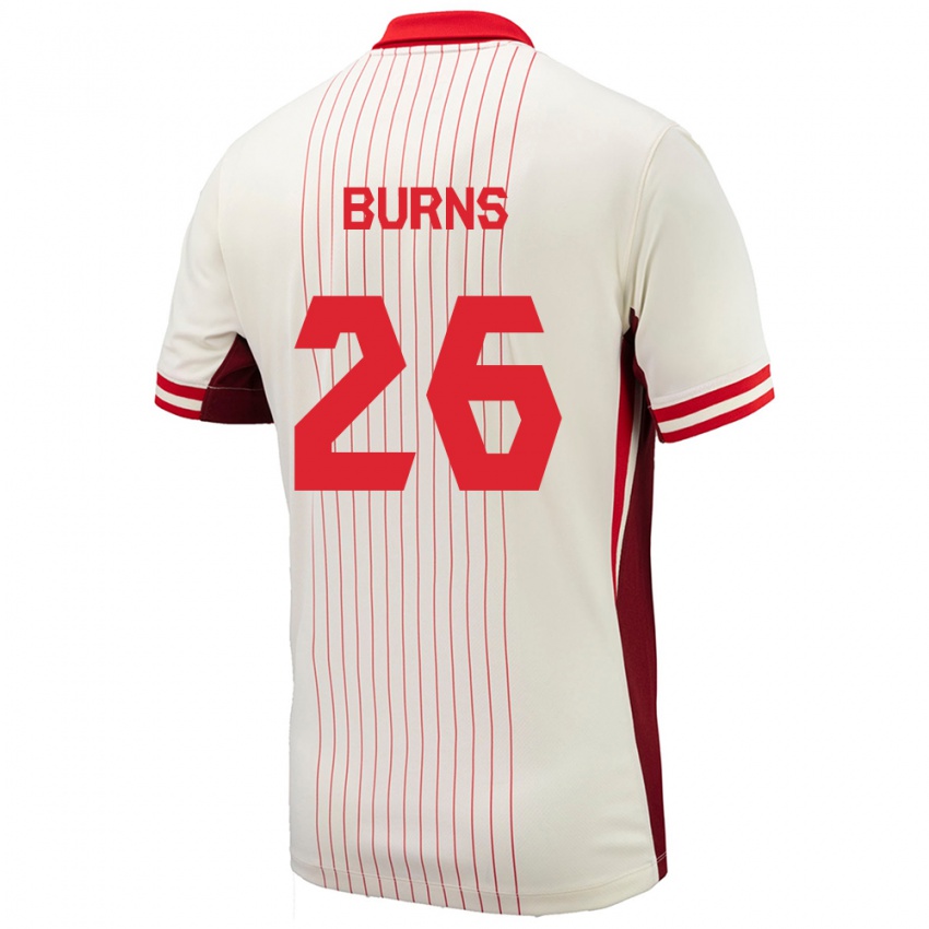 Kinderen Canada Zoe Burns #26 Wit Uitshirt Uittenue 24-26 T-Shirt België