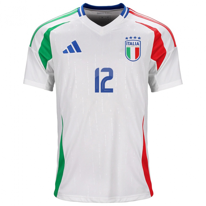 Enfant Maillot Italie Francesco Plaia #12 Blanc Tenues Extérieur 24-26 T-Shirt Belgique