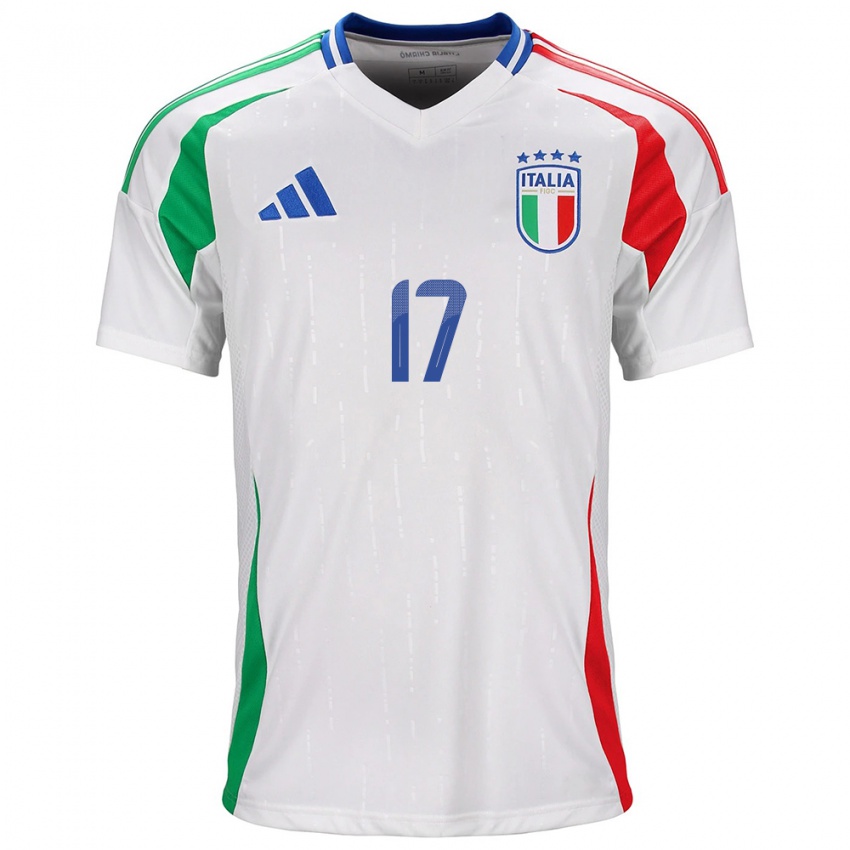 Enfant Maillot Italie Aaron Ciammaglichella #17 Blanc Tenues Extérieur 24-26 T-Shirt Belgique