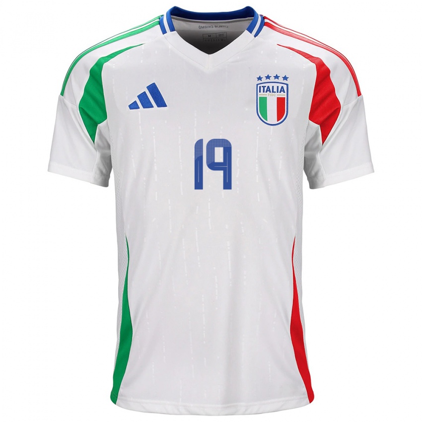 Enfant Maillot Italie Matteo Politano #19 Blanc Tenues Extérieur 24-26 T-Shirt Belgique