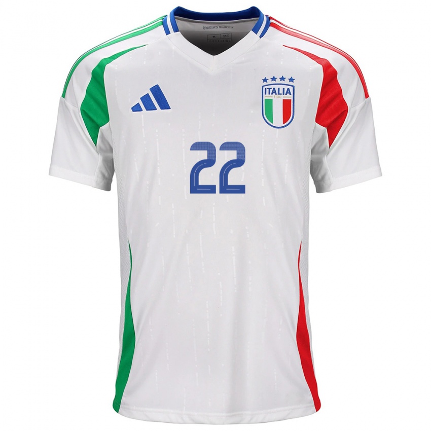 Enfant Maillot Italie Francesca Durante #22 Blanc Tenues Extérieur 24-26 T-Shirt Belgique