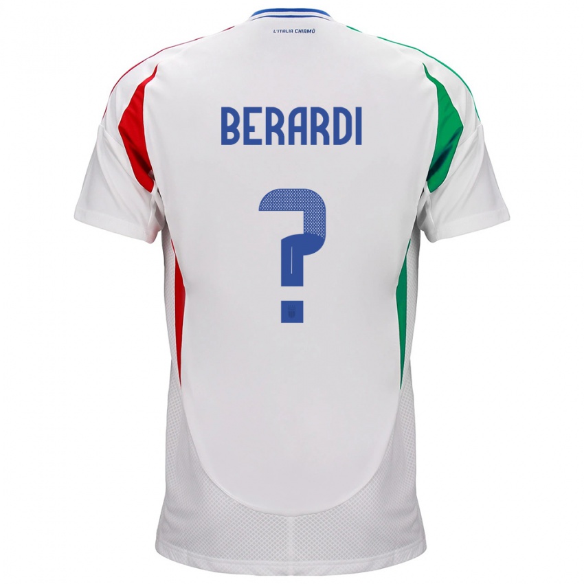 Enfant Maillot Italie Domenico Berardi #0 Blanc Tenues Extérieur 24-26 T-Shirt Belgique