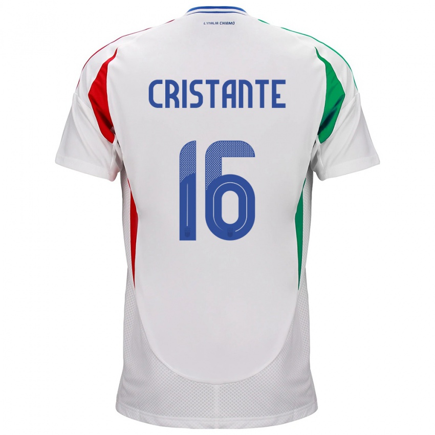 Enfant Maillot Italie Bryan Cristante #16 Blanc Tenues Extérieur 24-26 T-Shirt Belgique