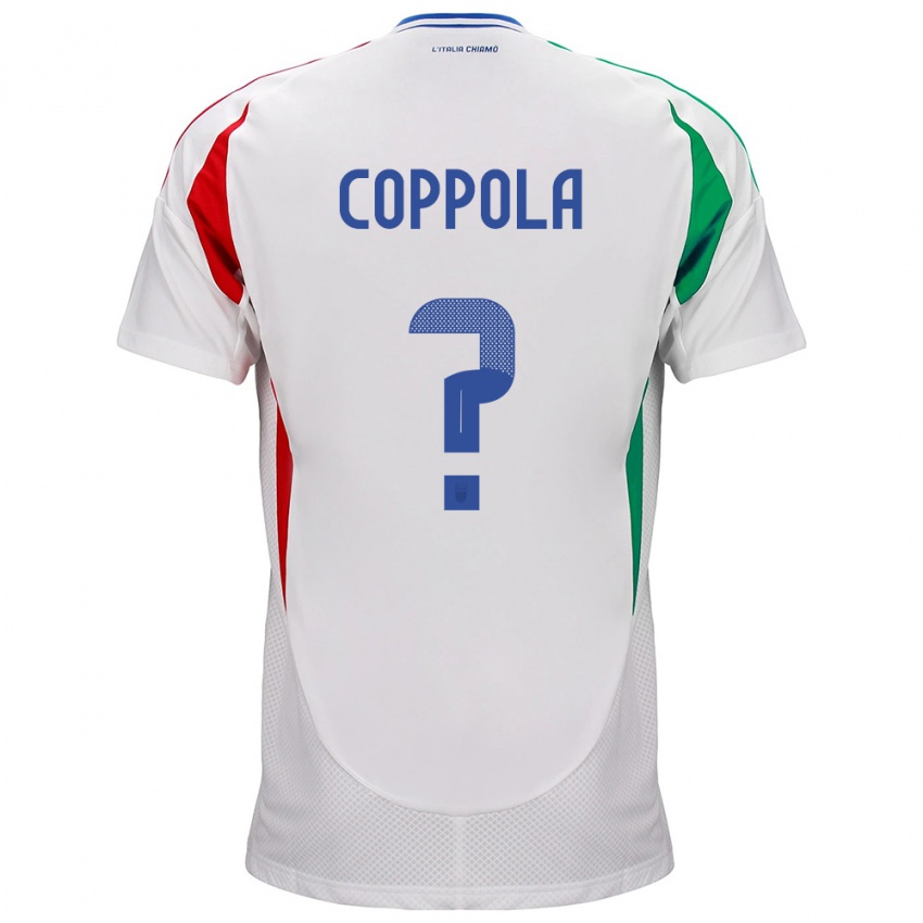 Kinder Italien Diego Coppola #0 Weiß Auswärtstrikot Trikot 24-26 T-Shirt Belgien