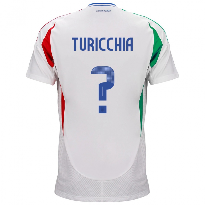 Enfant Maillot Italie Riccardo Turicchia #0 Blanc Tenues Extérieur 24-26 T-Shirt Belgique