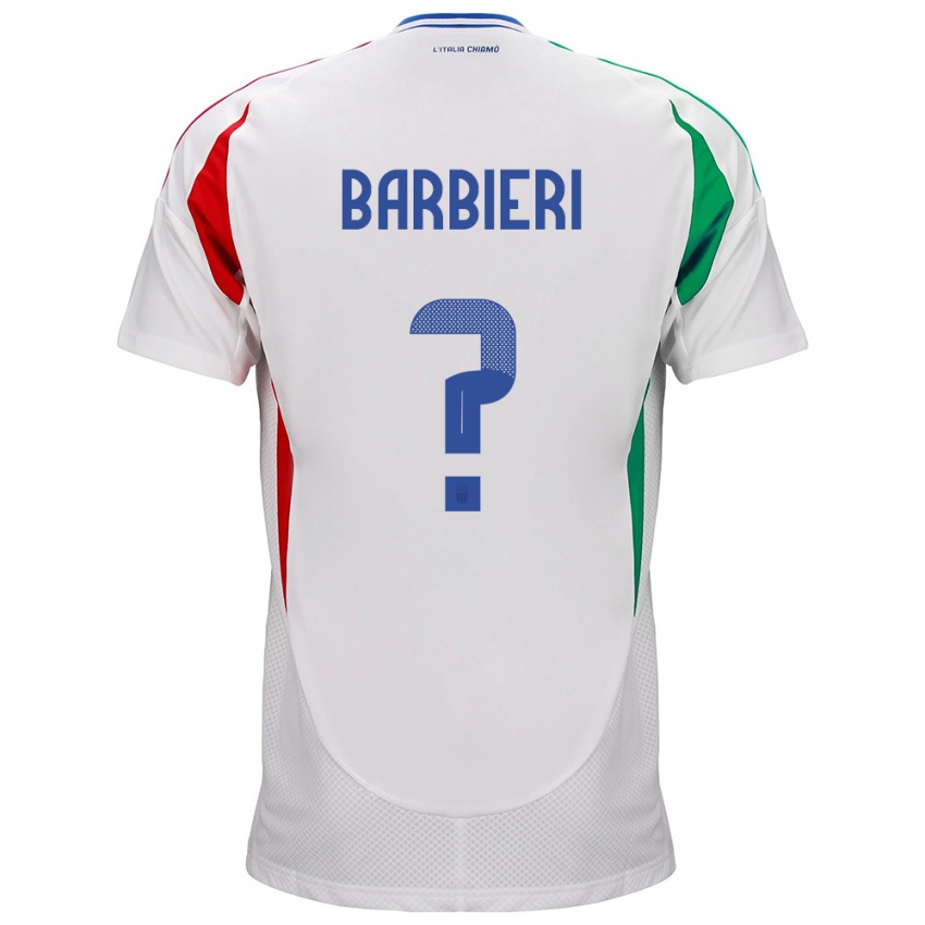 Enfant Maillot Italie Tommaso Barbieri #0 Blanc Tenues Extérieur 24-26 T-Shirt Belgique