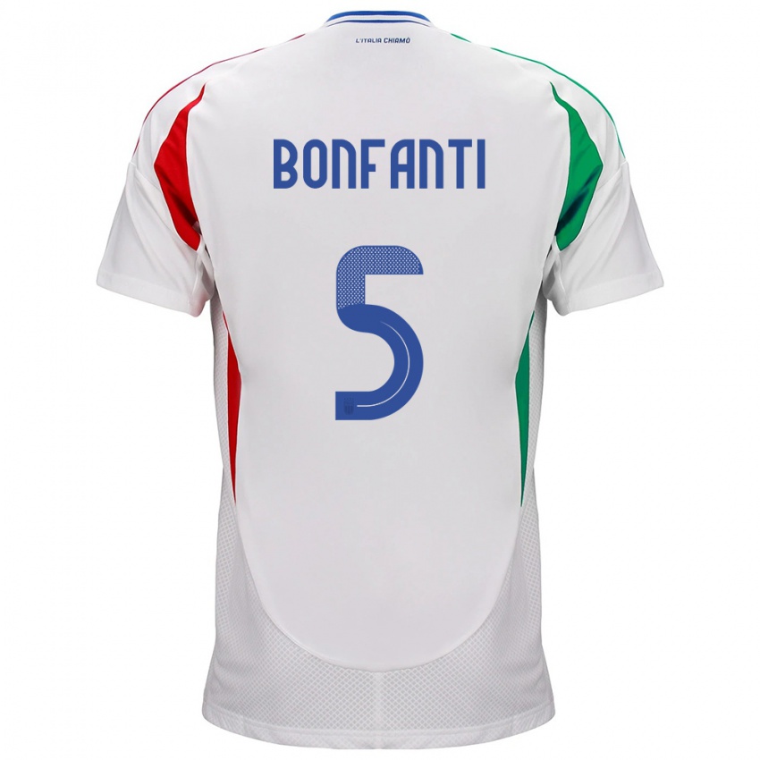 Enfant Maillot Italie Giovanni Bonfanti #5 Blanc Tenues Extérieur 24-26 T-Shirt Belgique