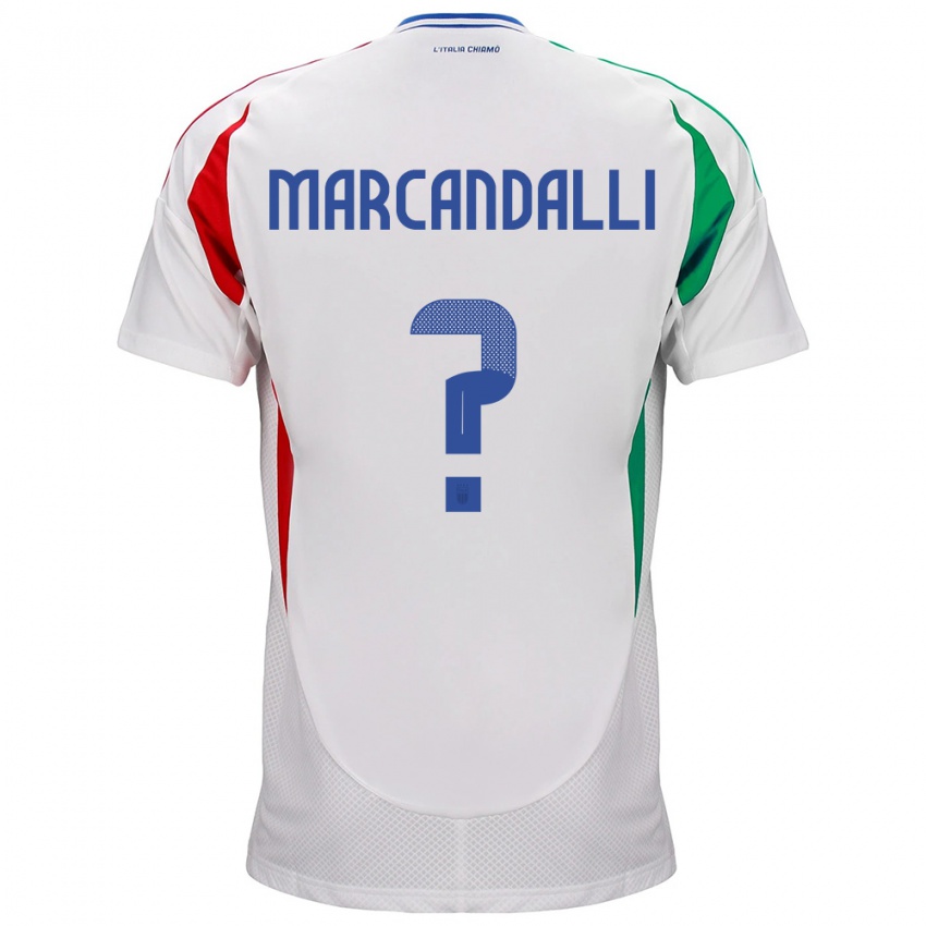 Enfant Maillot Italie Alessandro Marcandalli #0 Blanc Tenues Extérieur 24-26 T-Shirt Belgique