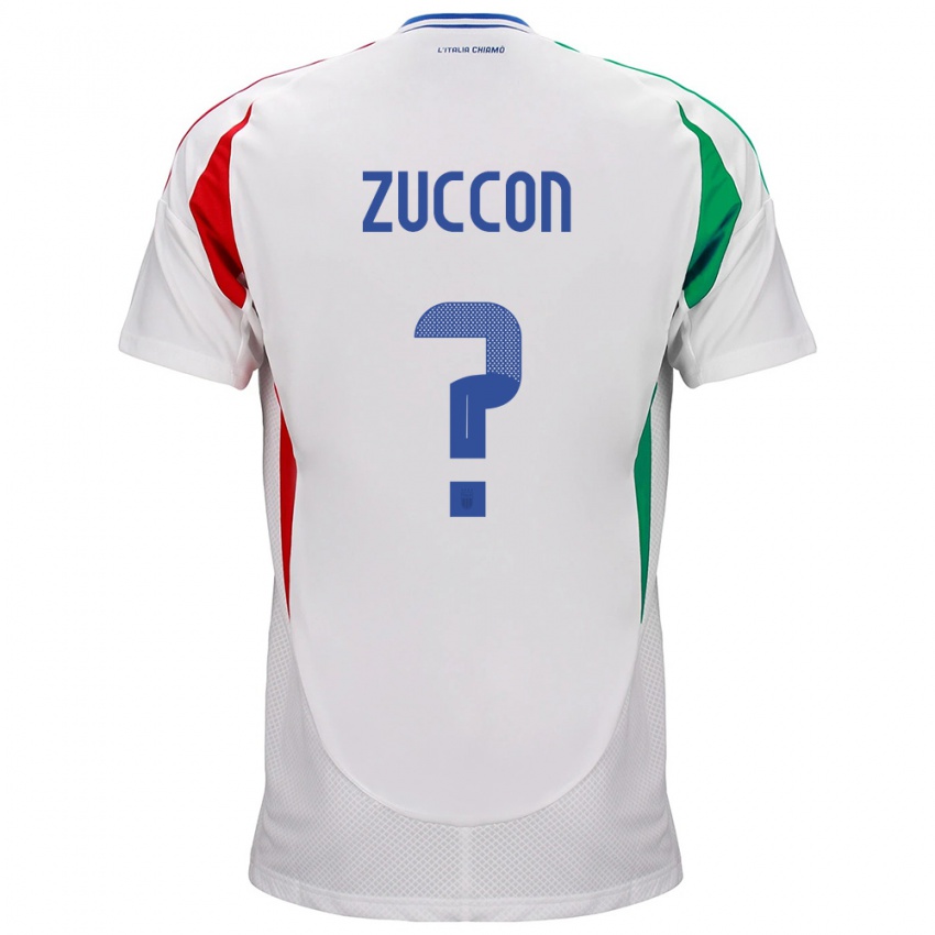 Enfant Maillot Italie Federico Zuccon #0 Blanc Tenues Extérieur 24-26 T-Shirt Belgique