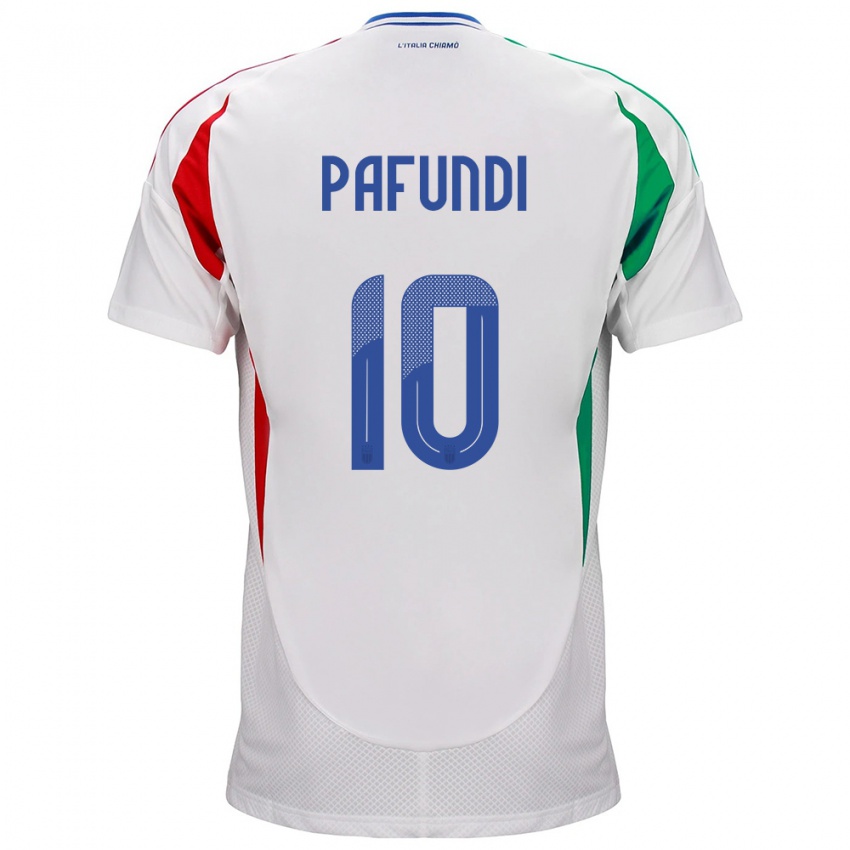 Enfant Maillot Italie Simone Pafundi #10 Blanc Tenues Extérieur 24-26 T-Shirt Belgique