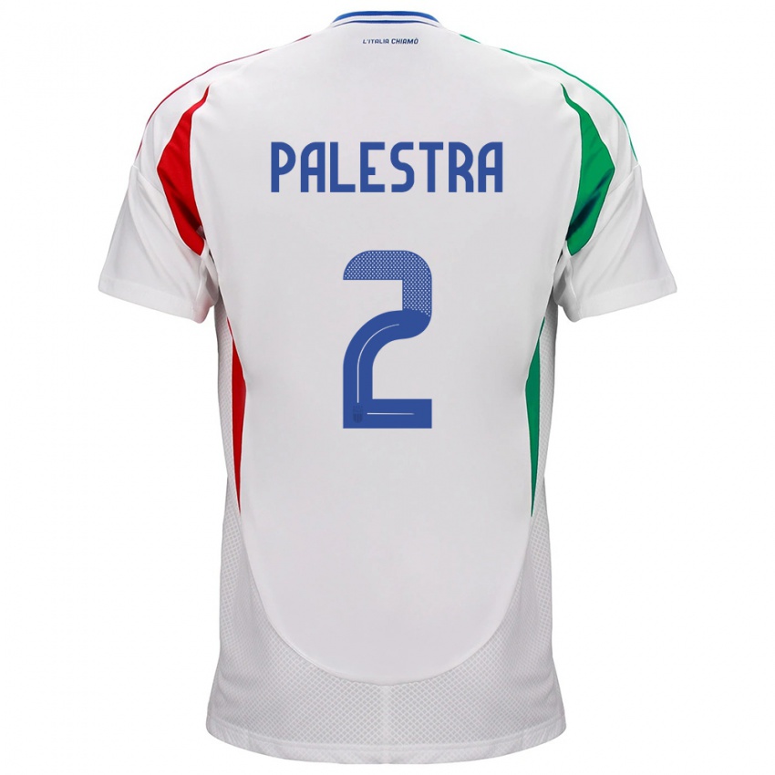 Enfant Maillot Italie Marco Palestra #2 Blanc Tenues Extérieur 24-26 T-Shirt Belgique