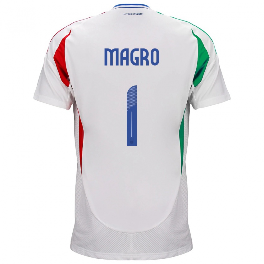 Enfant Maillot Italie Federico Magro #1 Blanc Tenues Extérieur 24-26 T-Shirt Belgique