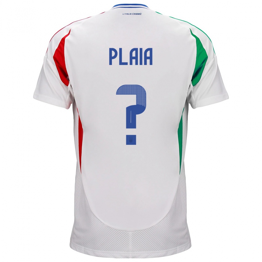 Enfant Maillot Italie Matteo Plaia #0 Blanc Tenues Extérieur 24-26 T-Shirt Belgique