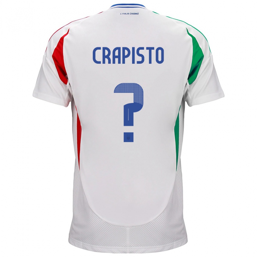Kinderen Italië Francesco Crapisto #0 Wit Uitshirt Uittenue 24-26 T-Shirt België