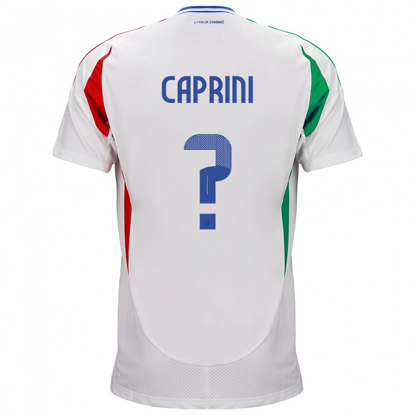 Enfant Maillot Italie Maat Daniel Caprini #0 Blanc Tenues Extérieur 24-26 T-Shirt Belgique