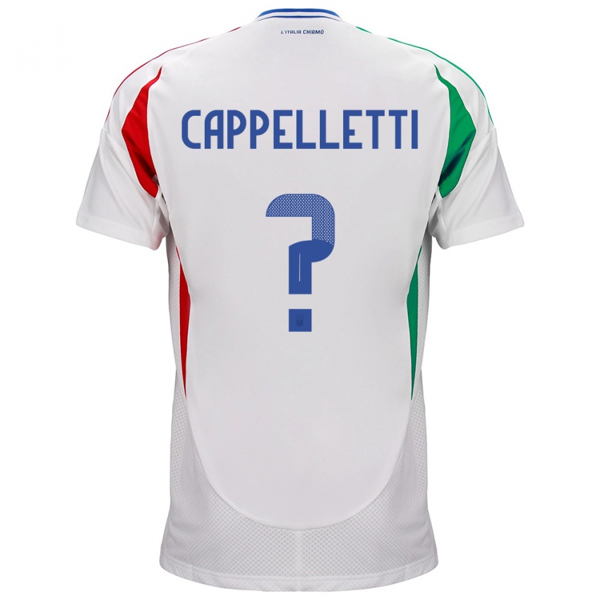 Enfant Maillot Italie Mattia Cappelletti #0 Blanc Tenues Extérieur 24-26 T-Shirt Belgique