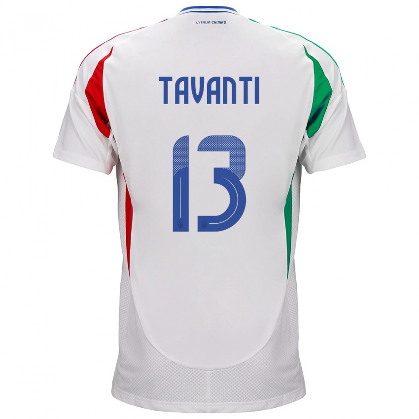 Enfant Maillot Italie Samuele Tavanti #13 Blanc Tenues Extérieur 24-26 T-Shirt Belgique