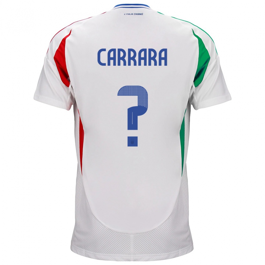 Enfant Maillot Italie Cristian Carrara #0 Blanc Tenues Extérieur 24-26 T-Shirt Belgique