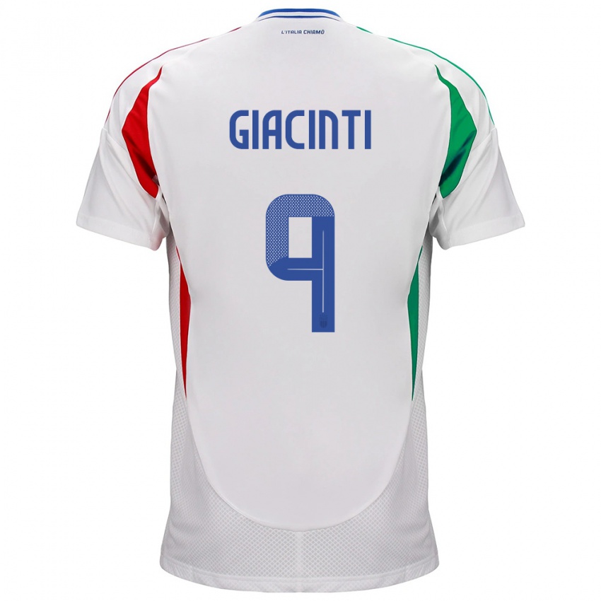 Enfant Maillot Italie Valentina Giacinti #9 Blanc Tenues Extérieur 24-26 T-Shirt Belgique