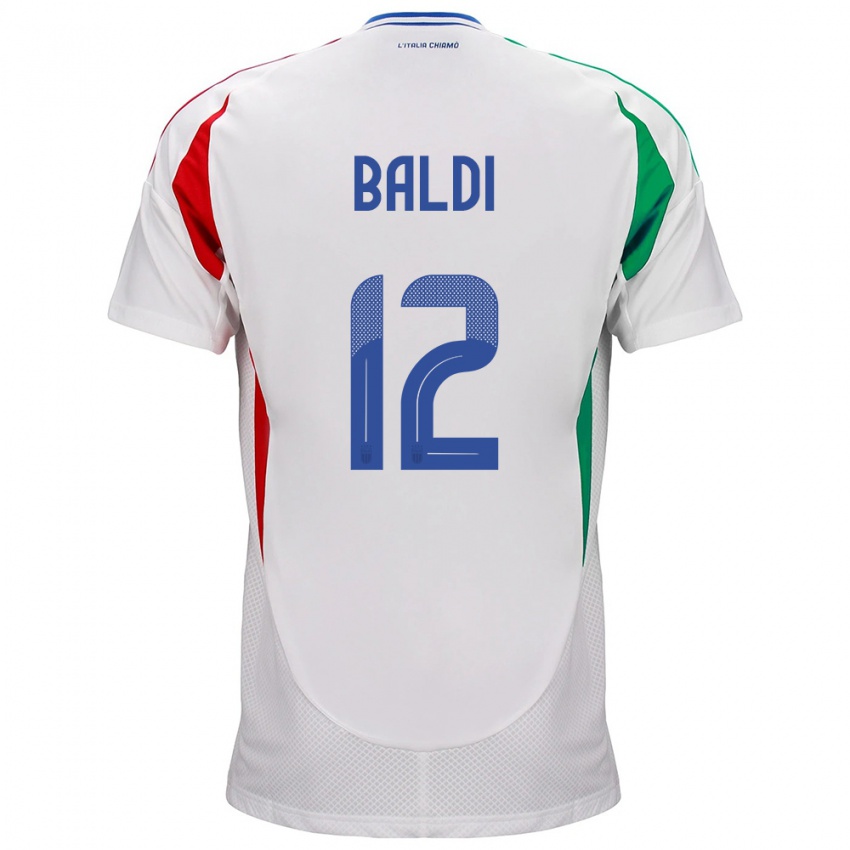 Enfant Maillot Italie Rachele Baldi #12 Blanc Tenues Extérieur 24-26 T-Shirt Belgique