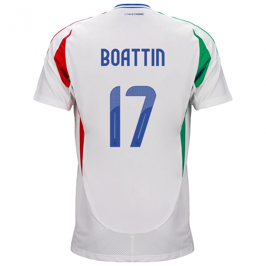 Enfant Maillot Italie Lisa Boattin #17 Blanc Tenues Extérieur 24-26 T-Shirt Belgique