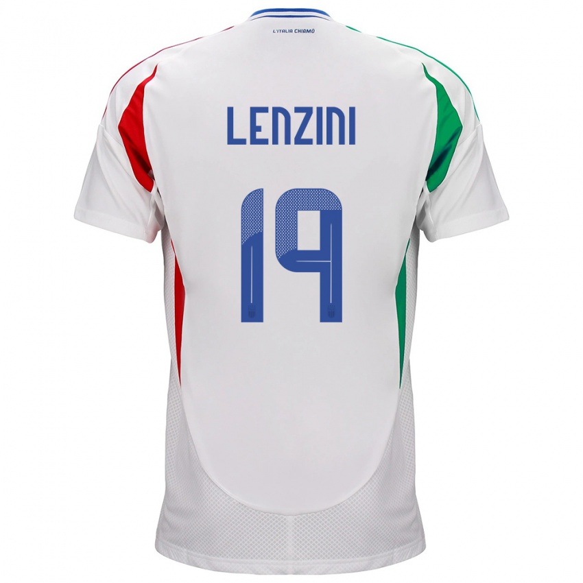 Enfant Maillot Italie Martina Lenzini #19 Blanc Tenues Extérieur 24-26 T-Shirt Belgique