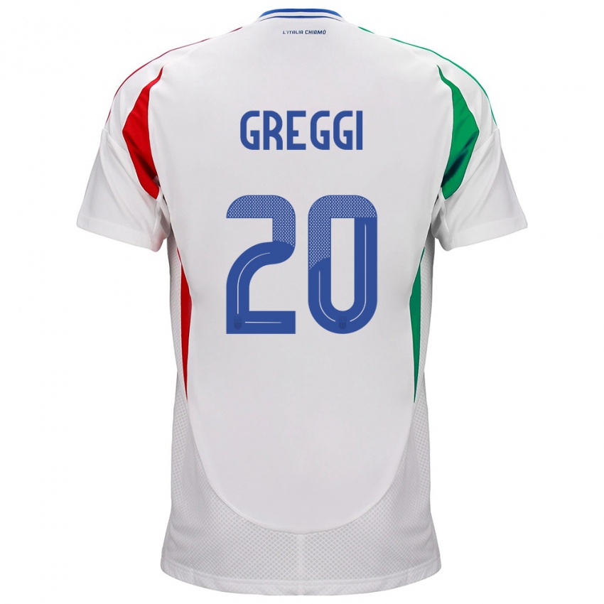 Enfant Maillot Italie Giada Greggi #20 Blanc Tenues Extérieur 24-26 T-Shirt Belgique