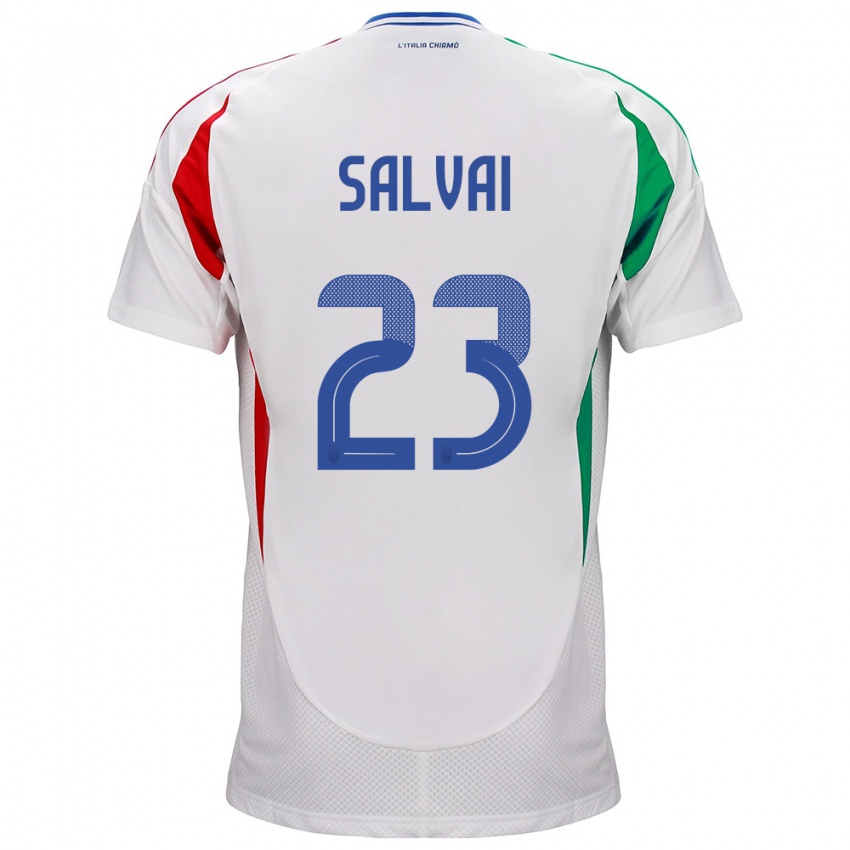 Enfant Maillot Italie Cecilia Salvai #23 Blanc Tenues Extérieur 24-26 T-Shirt Belgique