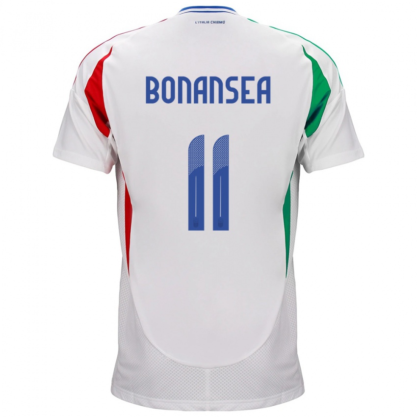 Enfant Maillot Italie Barbara Bonansea #11 Blanc Tenues Extérieur 24-26 T-Shirt Belgique