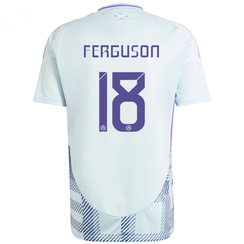 Kinderen Schotland Lewis Ferguson #18 Licht Mintblauw Uitshirt Uittenue 24-26 T-Shirt België