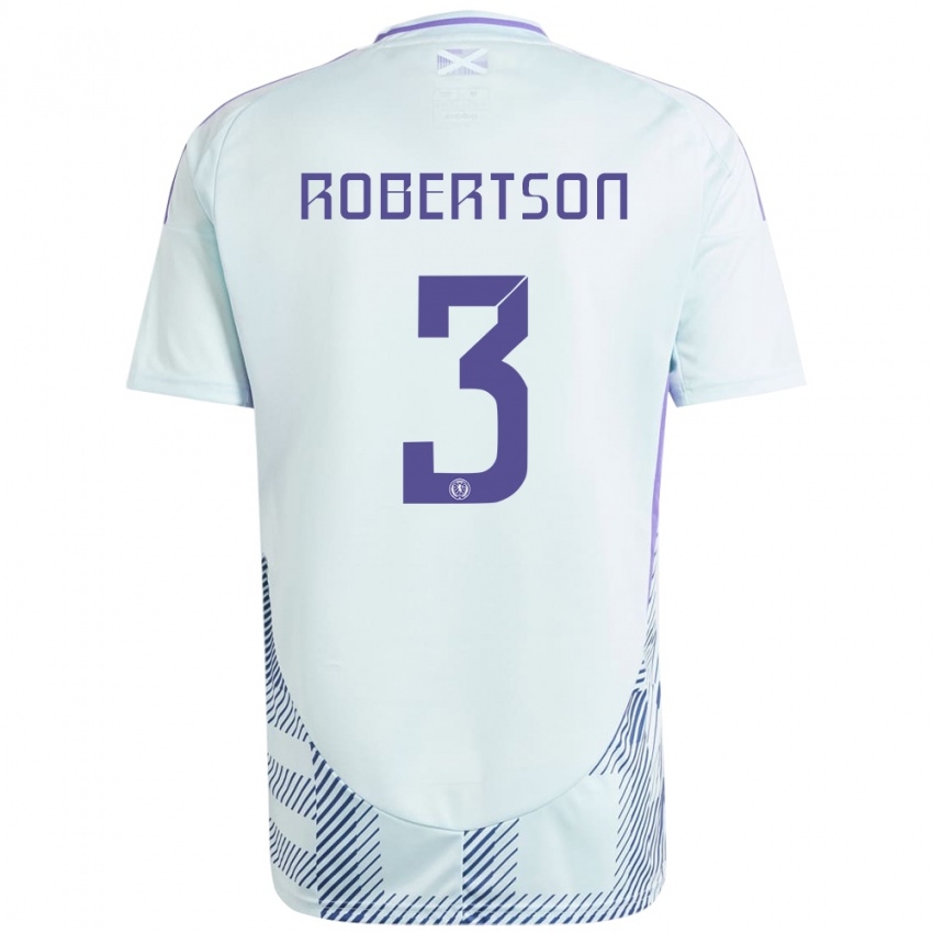 Kinderen Schotland Andrew Robertson #3 Licht Mintblauw Uitshirt Uittenue 24-26 T-Shirt België