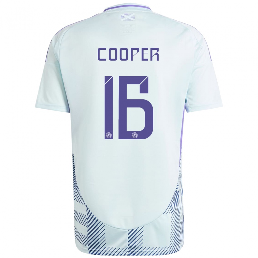 Kinderen Schotland Liam Cooper #16 Licht Mintblauw Uitshirt Uittenue 24-26 T-Shirt België