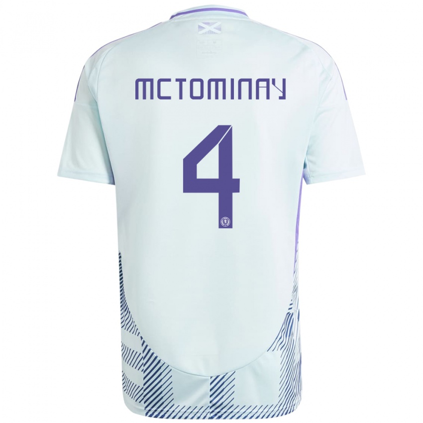 Kinderen Schotland Scott Mctominay #4 Licht Mintblauw Uitshirt Uittenue 24-26 T-Shirt België