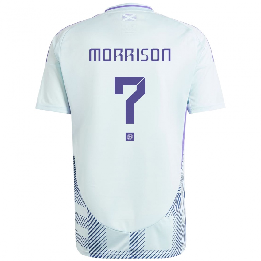 Kinderen Schotland Liam Morrison #0 Licht Mintblauw Uitshirt Uittenue 24-26 T-Shirt België