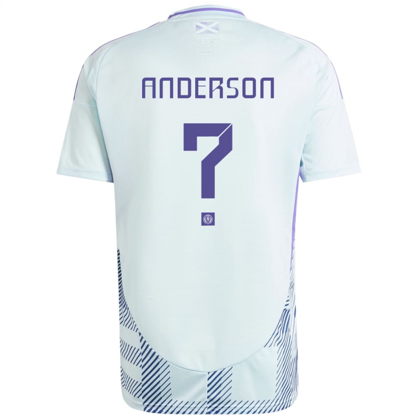 Kinderen Schotland Matthew Anderson #0 Licht Mintblauw Uitshirt Uittenue 24-26 T-Shirt België