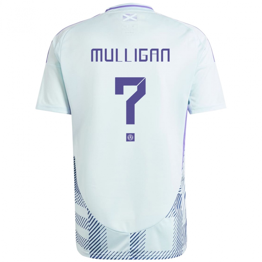 Kinderen Schotland Josh Mulligan #0 Licht Mintblauw Uitshirt Uittenue 24-26 T-Shirt België