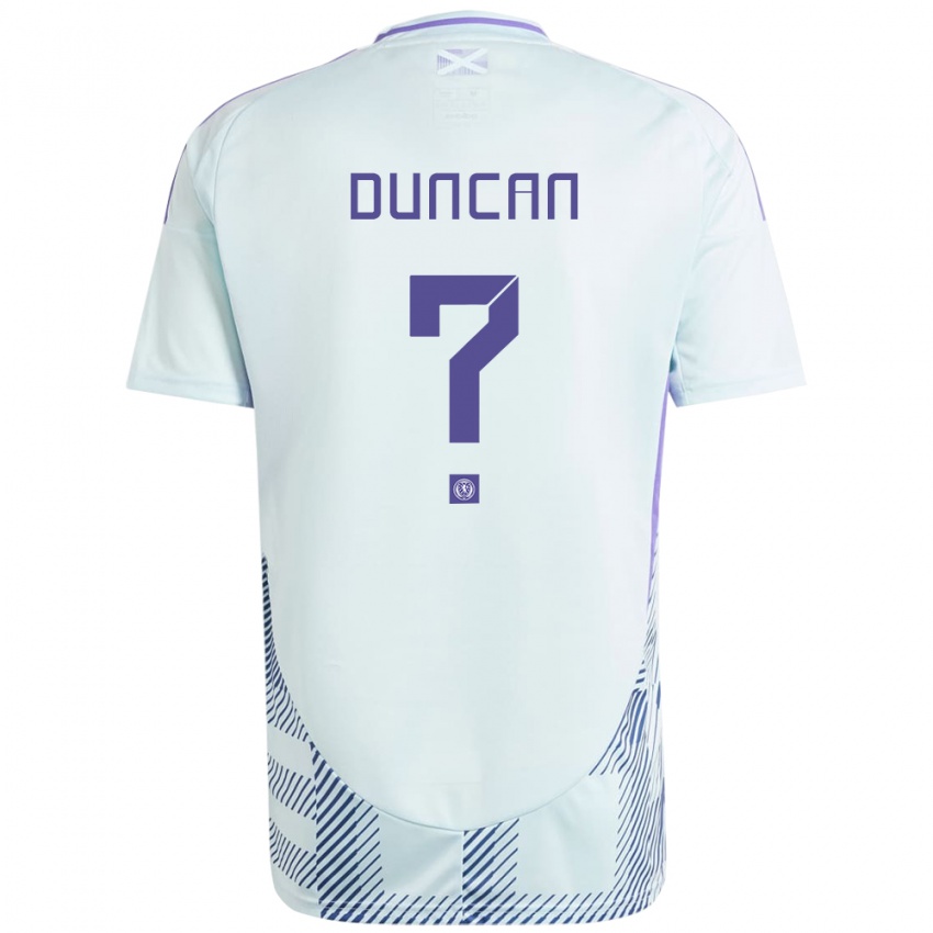 Kinderen Schotland Ryan Duncan #0 Licht Mintblauw Uitshirt Uittenue 24-26 T-Shirt België