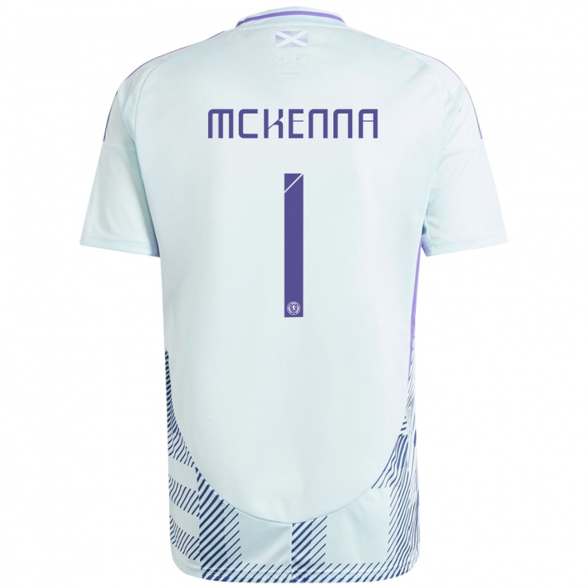 Kinderen Schotland Callan Mckenna #1 Licht Mintblauw Uitshirt Uittenue 24-26 T-Shirt België