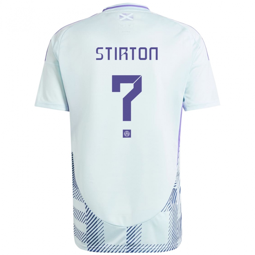 Kinder Schottland Owen Stirton #0 Helles Mintblau Auswärtstrikot Trikot 24-26 T-Shirt Belgien