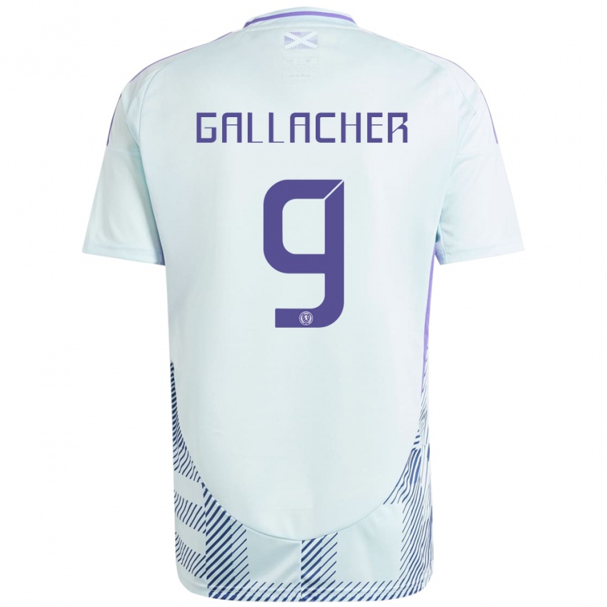 Kinderen Schotland Amy Gallacher #9 Licht Mintblauw Uitshirt Uittenue 24-26 T-Shirt België