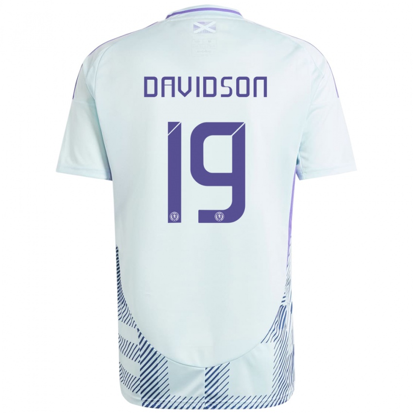 Kinderen Schotland Lauren Davidson #19 Licht Mintblauw Uitshirt Uittenue 24-26 T-Shirt België